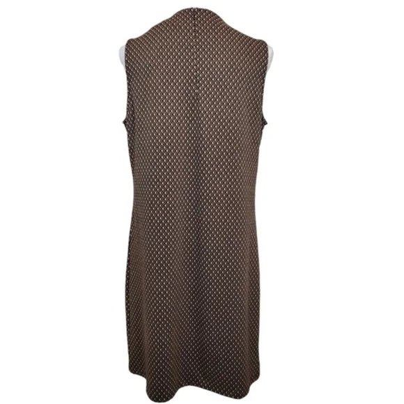 NWT Womens Size 12 Chico's Black Tan Double Diamond Knit Mock Neck Shift Dress - Picture 3 of 6